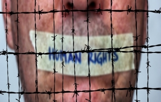 Human rights and Barbwire concept