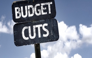Budget cuts sign