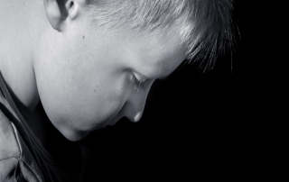 Upset abused frightened child (boy)