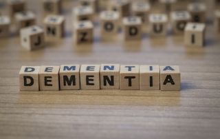 Dementia written in wooden cubes
